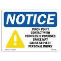 Signmission OSHA Sign, Pinch Point Contact With Vehicle With, 10in X 7in Rigid Plastic, 7" W, 10" L, Landscape OS-NS-P-710-L-17284